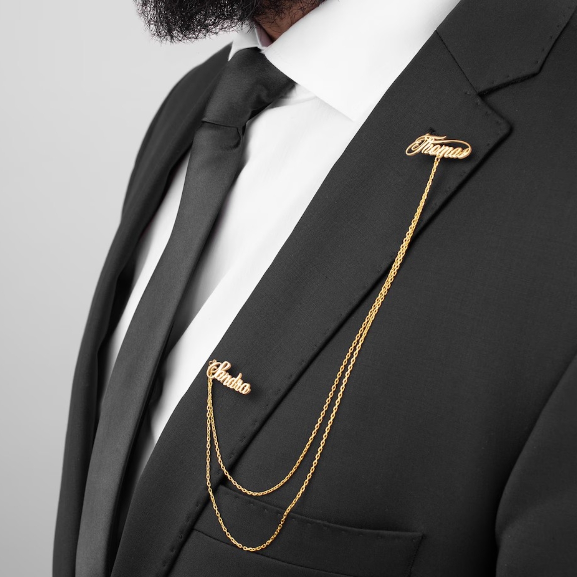 Men'S Grooming Daily - Custom Double Name Brooch Men Western-style