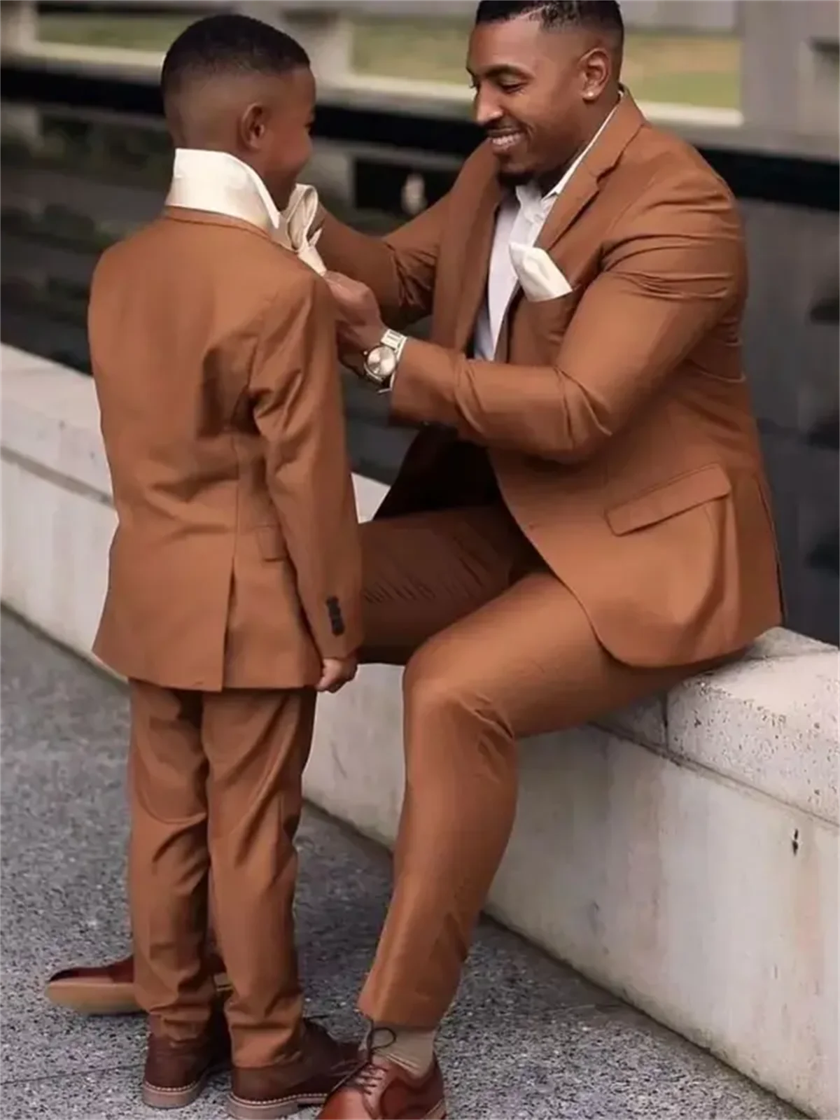 Men'S Grooming Daily - 2 Pieces Dark Brown Men Suits