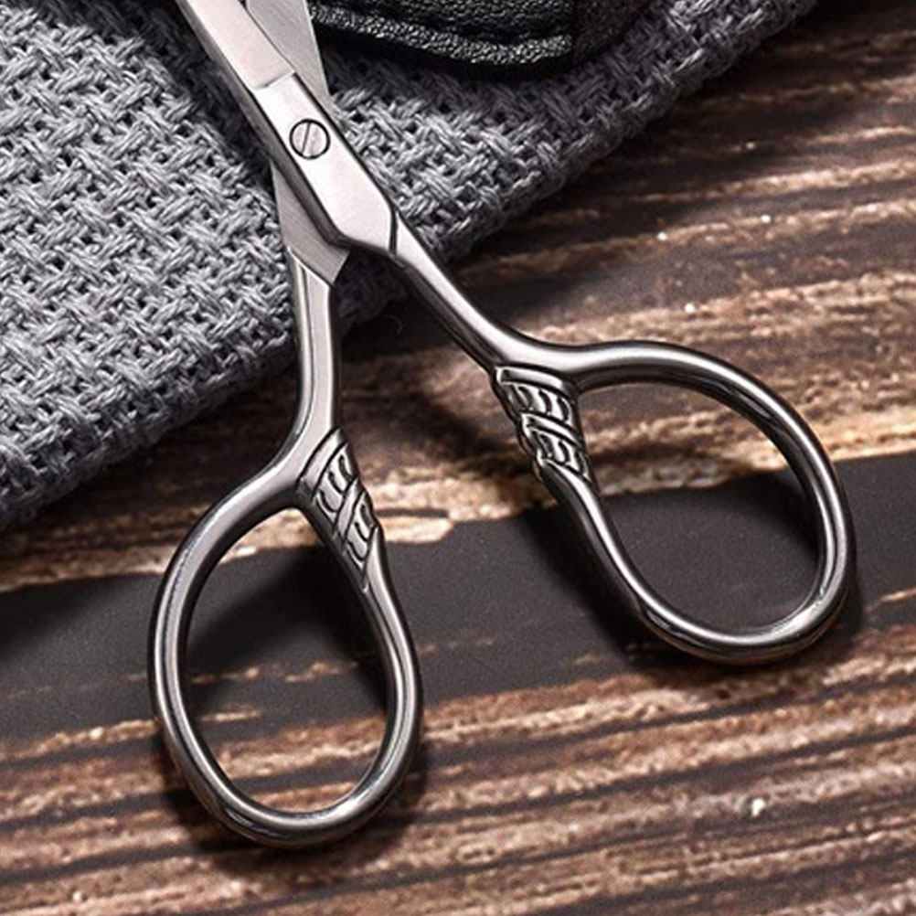 Men'S Grooming Facial - 2Pcs Stainless Steel Eyebrow Scissors Small