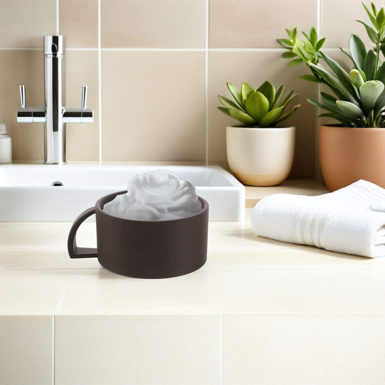 Shaving Bowl for Men Brown Wid - Men'S Grooming Daily ulasan dan harga