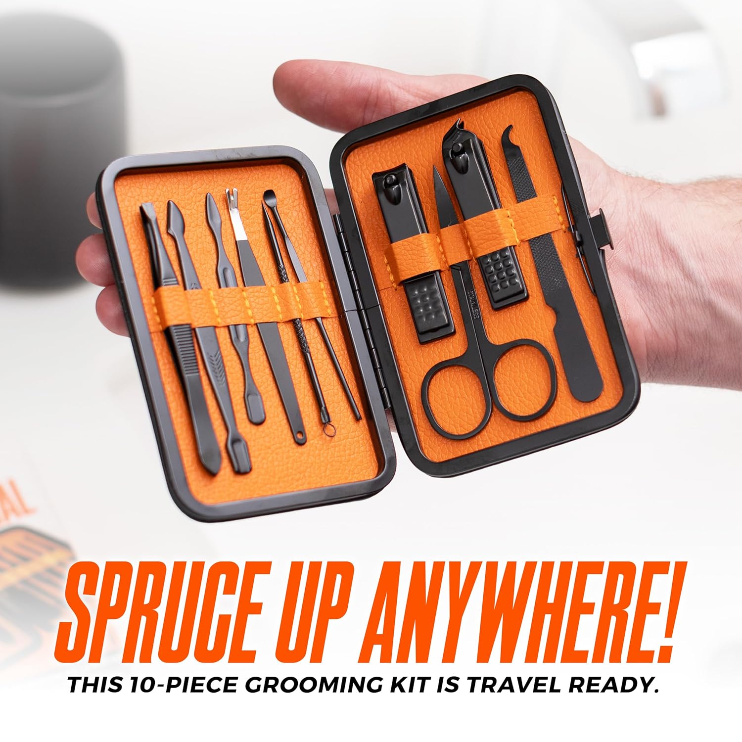 10-Piece Manicure & Pedicure K - Mens Grooming Travel Kit ulasan dan harga