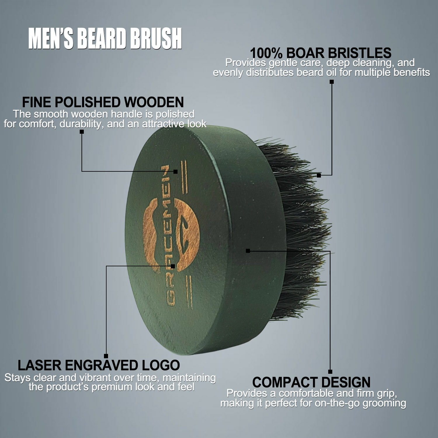Round Beard Brush for Men – 10 - Men'S Grooming Facial ulasan dan harga