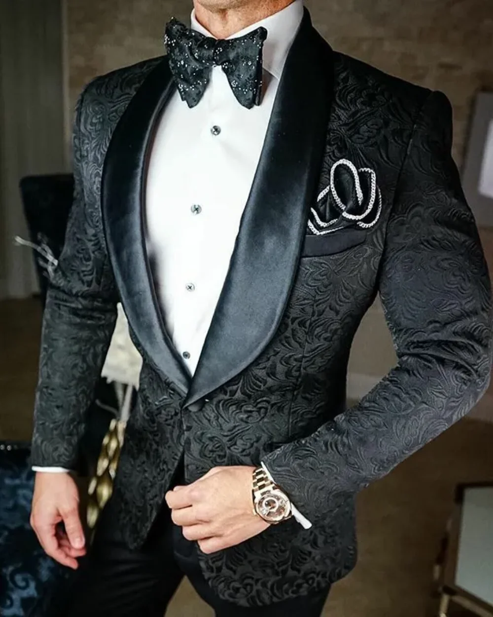 High Quality Black Jacquard Me - Men'S Grooming Daily ulasan dan harga