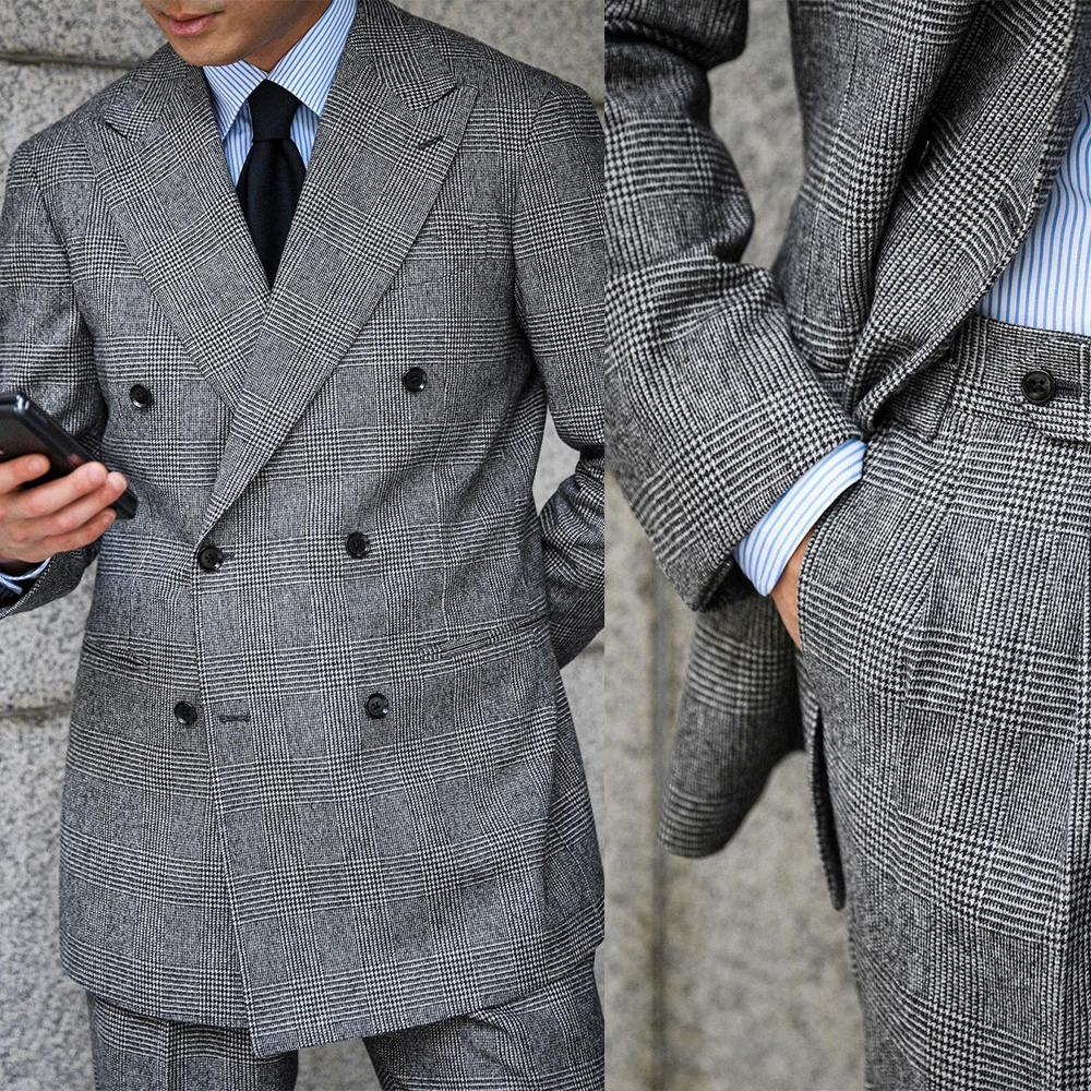 Business Plaid Men Suit 2 Piec - Men'S Grooming Daily ulasan dan harga