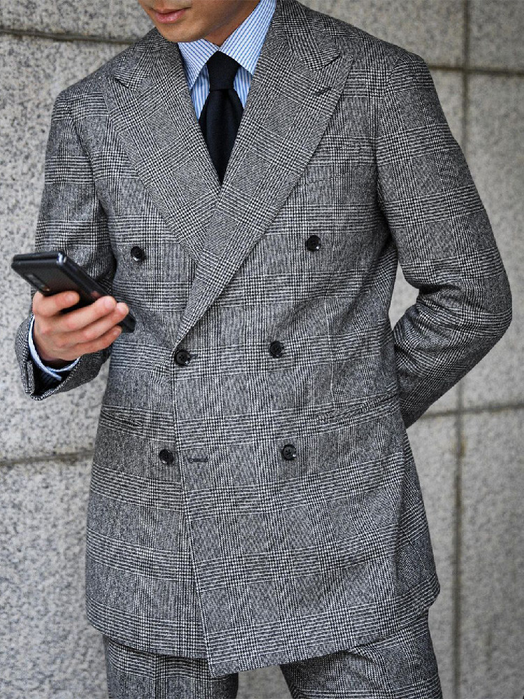 Business Plaid Men Suit 2 Piec - Men'S Grooming Daily ulasan dan harga